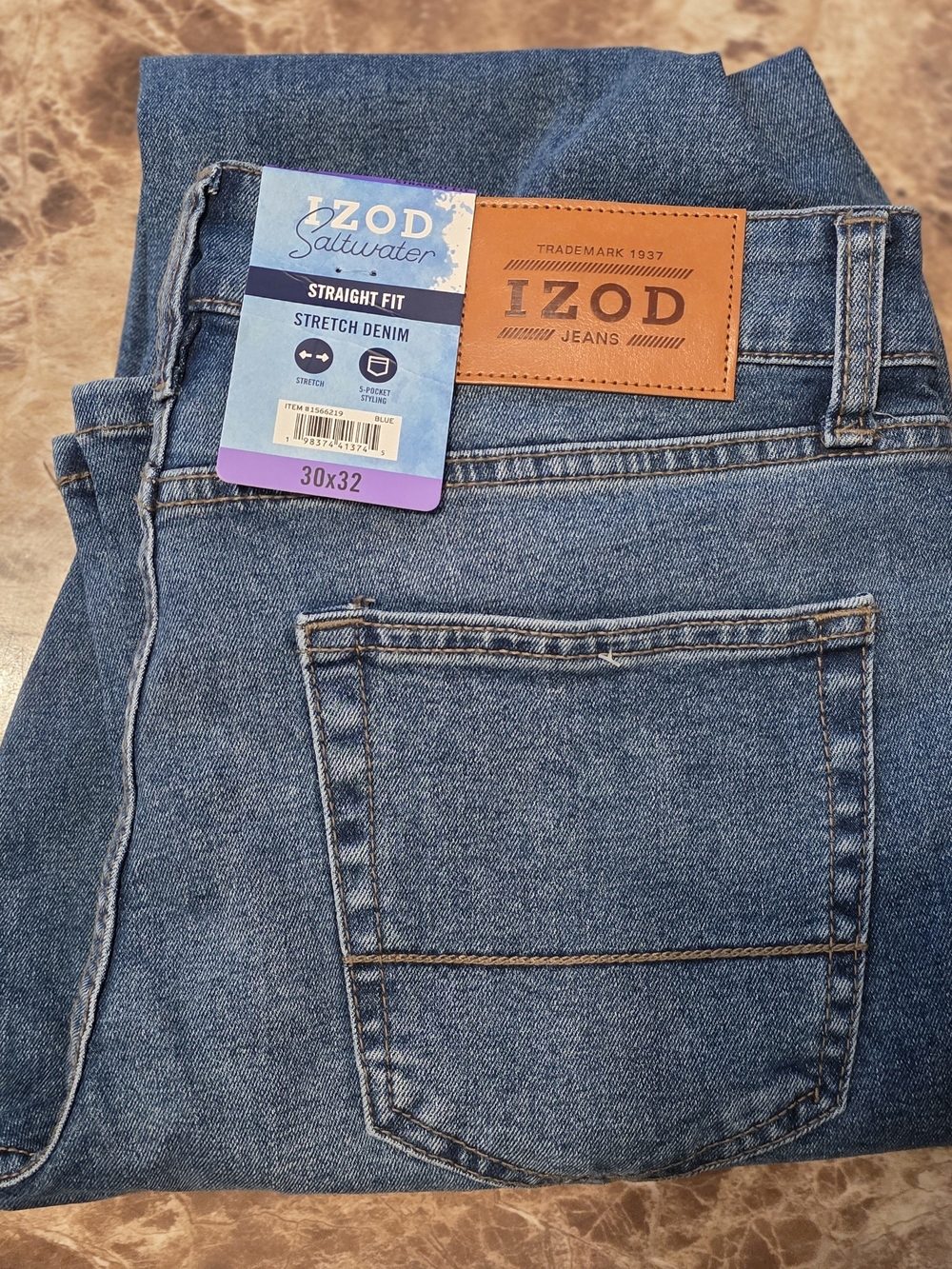 Izod Saltwater Straight Fit Jeans in Blue